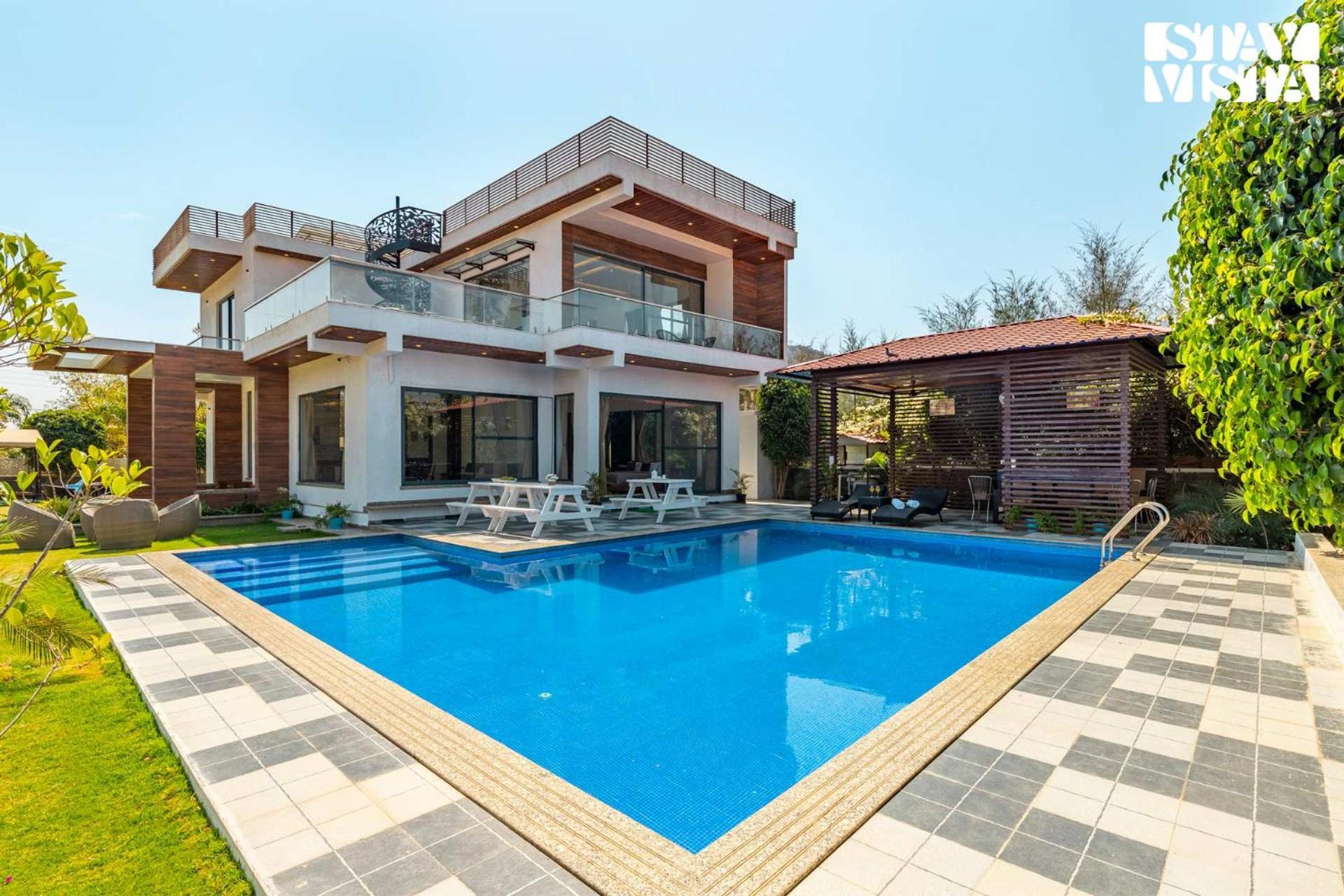 Stayvista'S Bella Dream - Mountain-View With Outdoor Pool, Lawn Featuring A Gazebo & Indoor Games Udaipur Luaran gambar