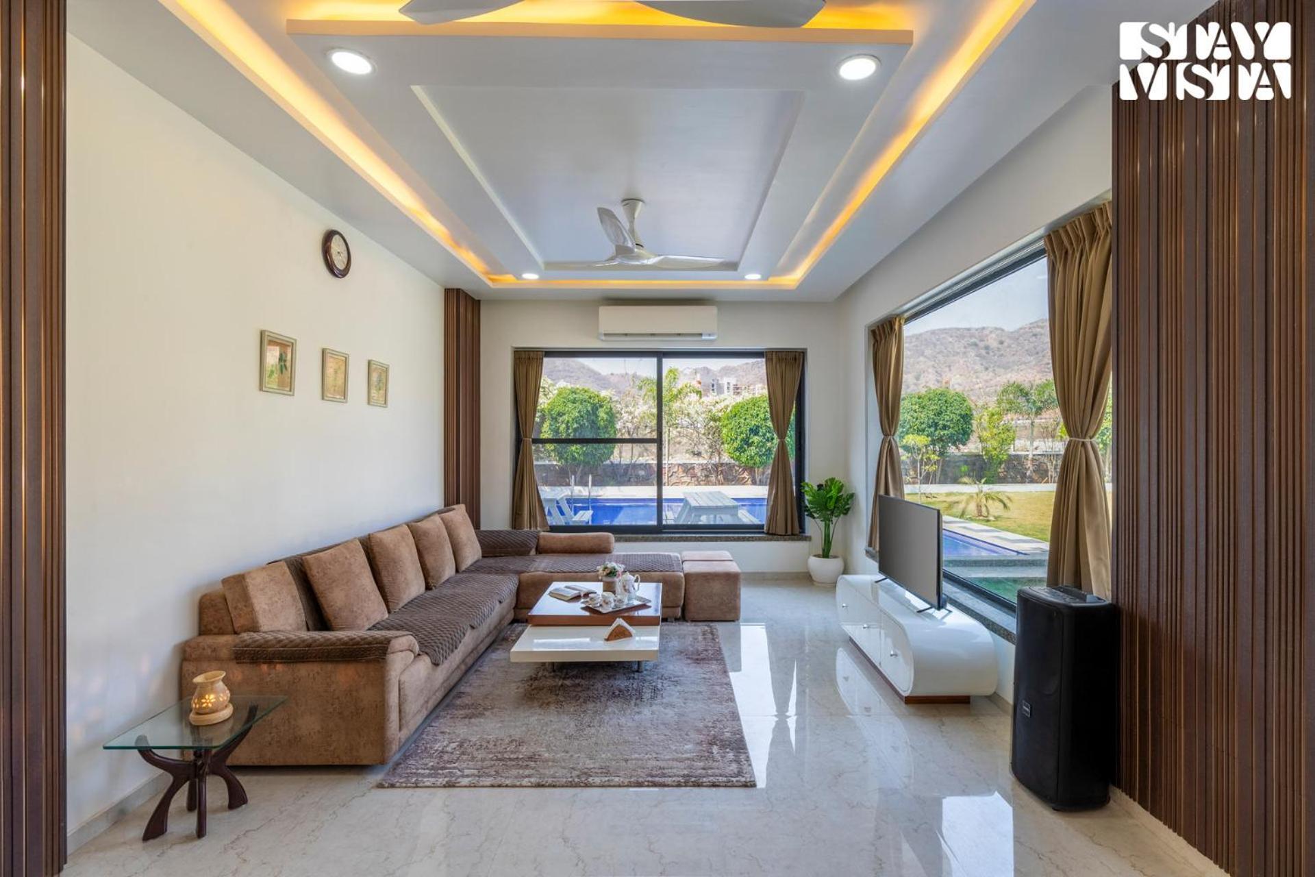 Stayvista'S Bella Dream - Mountain-View With Outdoor Pool, Lawn Featuring A Gazebo & Indoor Games Udaipur Luaran gambar