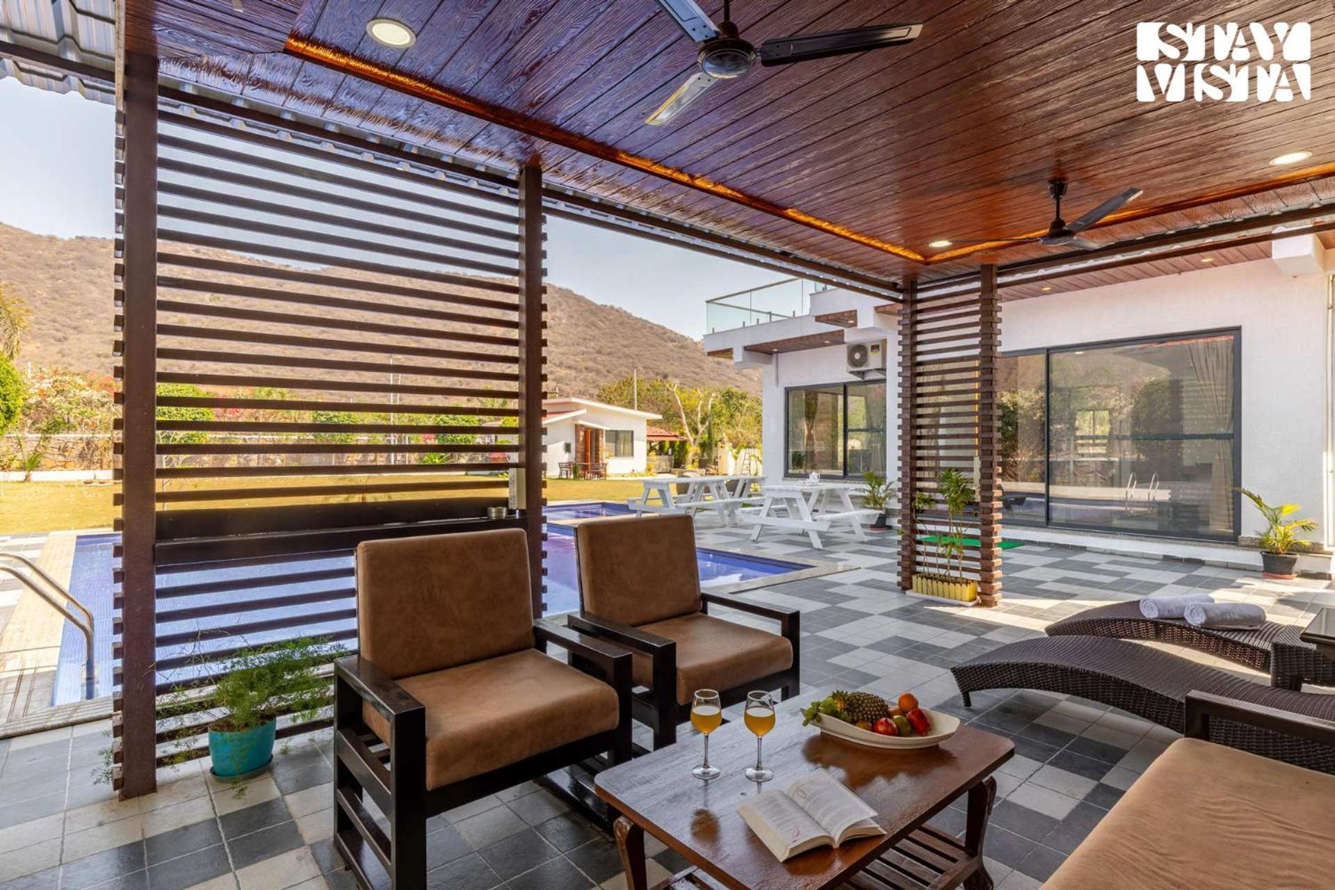 Stayvista'S Bella Dream - Mountain-View With Outdoor Pool, Lawn Featuring A Gazebo & Indoor Games Udaipur Luaran gambar